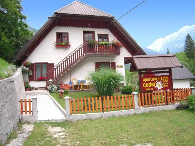 Hiša Cuder z balkonom in tablo